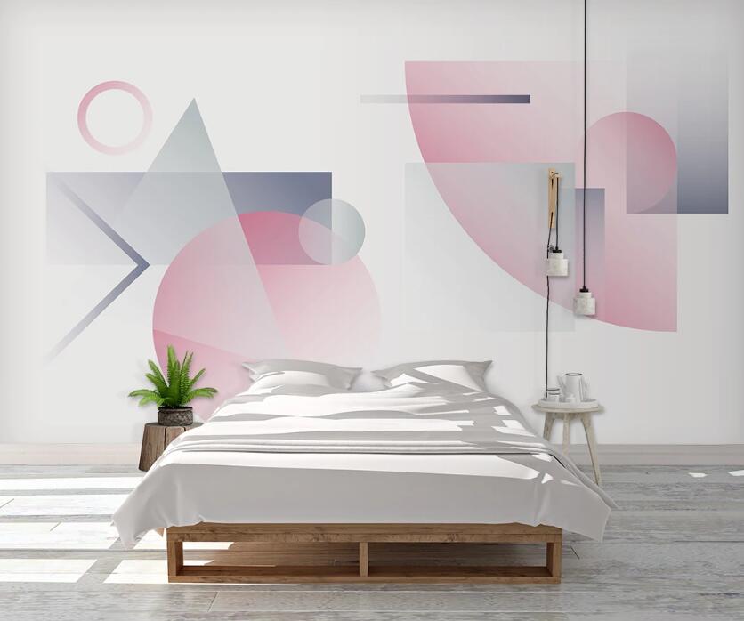 3D Three-color Geometric Transfer 1056 Wall Murals