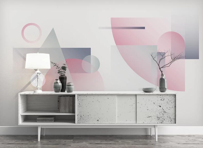 3D Three-color Geometric Transfer 1056 Wall Murals