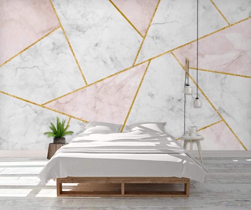 3D White Pink Stitching 1054 Wall Murals