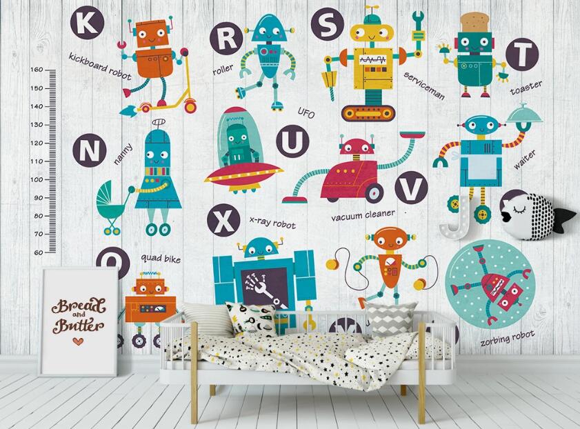 3D Alphabet Robots 1046 Wall Murals