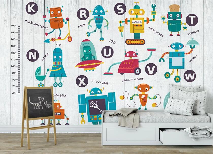 3D Alphabet Robots 1046 Wall Murals