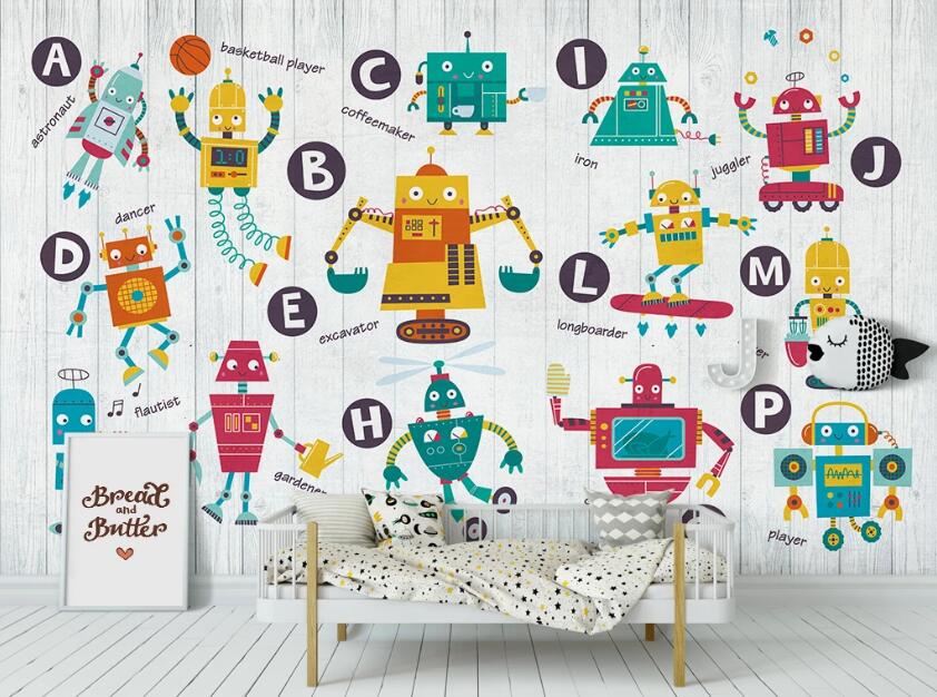 3D Childlike Robot 1045 Wall Murals