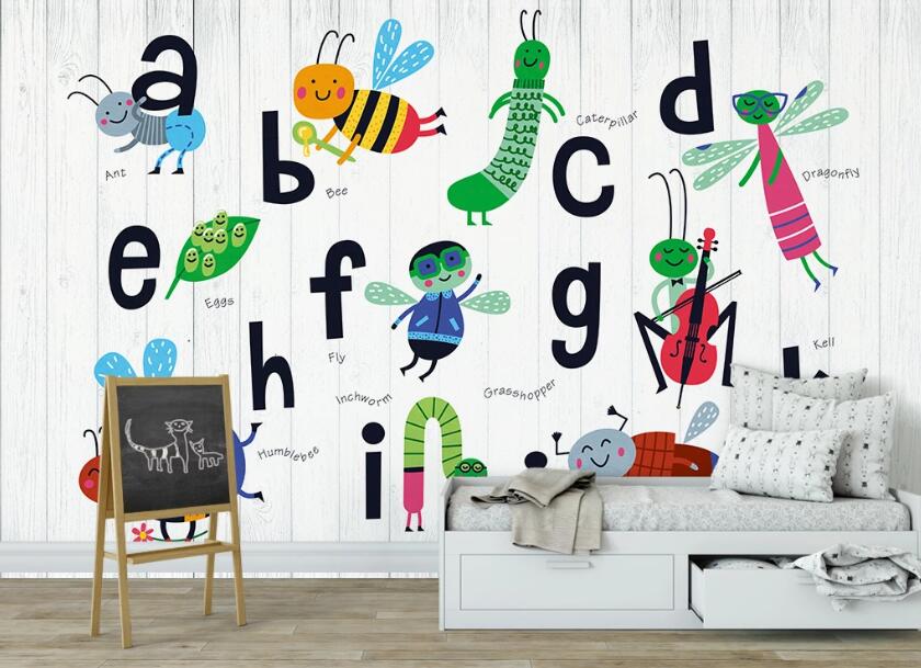 3D Insects And Letters 1043 Wall Murals