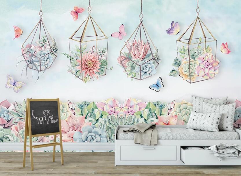 3D Geometric Flowers 1035 Wall Murals