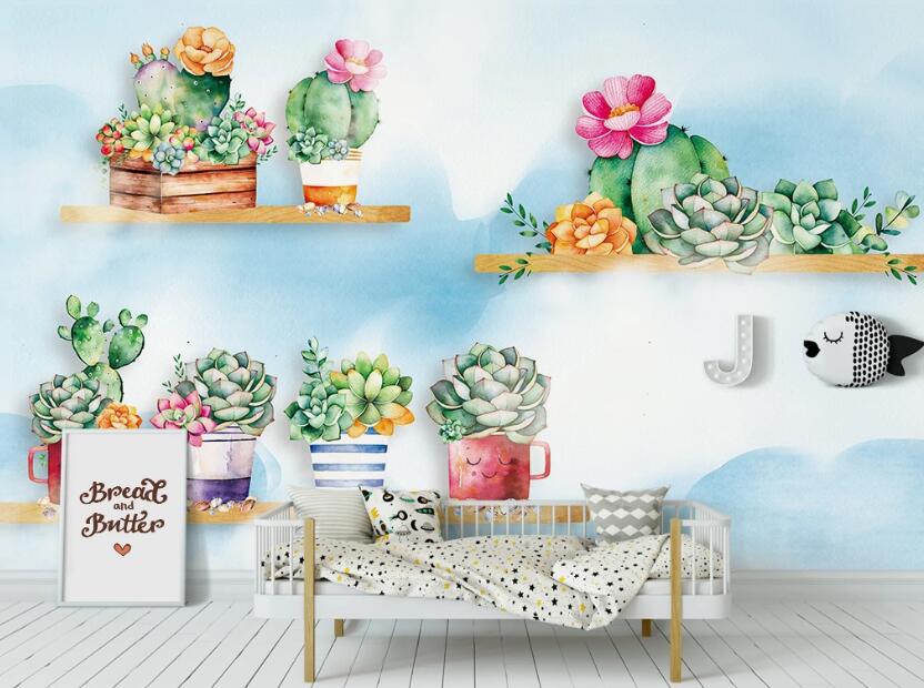 3D Summer Succulents 1034 Wall Murals
