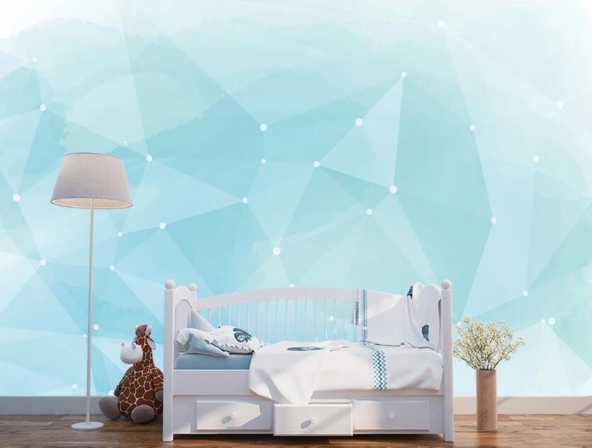3D Light Blue Connection 1023 Wall Murals