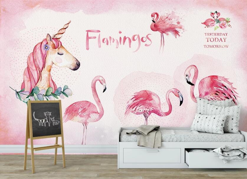 3D Four Flamingos 1018 Wall Murals