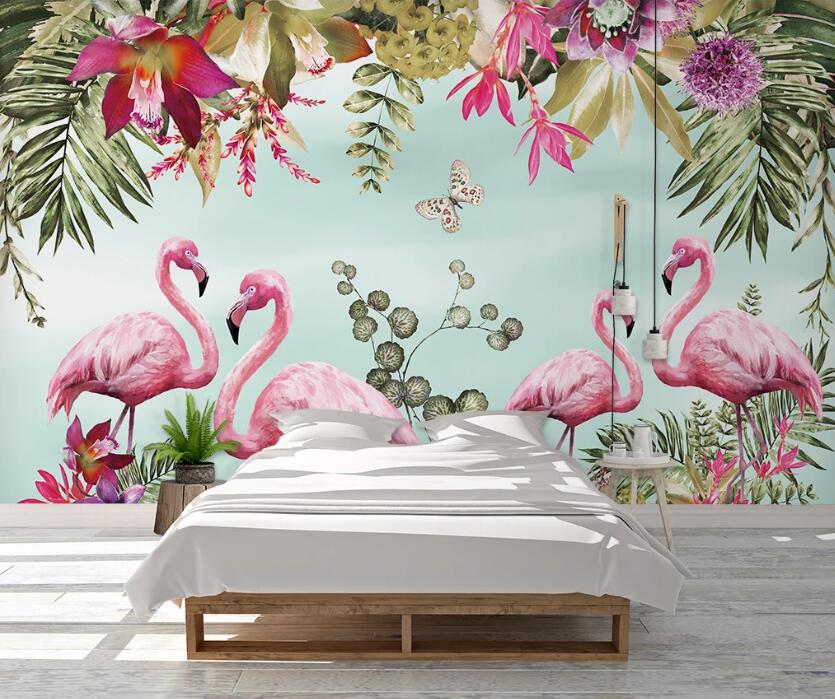 3D Two Pairs Of Flamingos 1006 Wall Murals