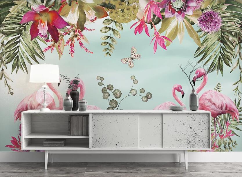 3D Two Pairs Of Flamingos 1006 Wall Murals