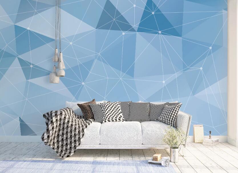 3D Blue Geometric Connection 995 Wall Murals
