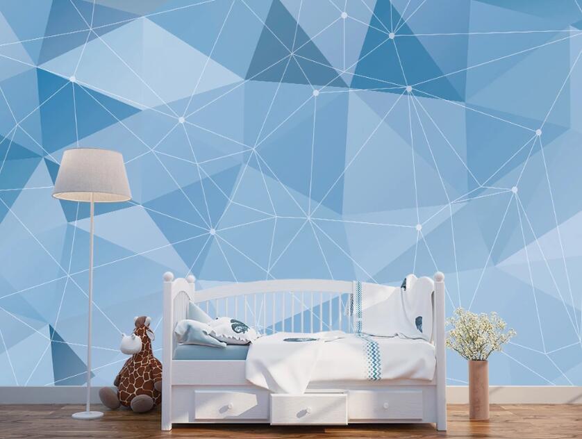 3D Blue Geometric Connection 995 Wall Murals