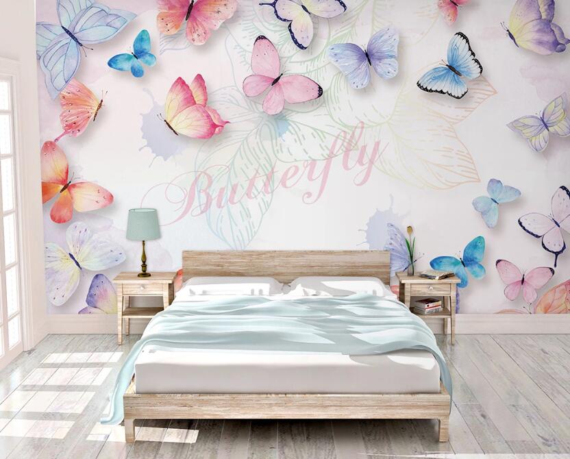 3D Colorful Butterfly Arrangement 971 Wall Murals