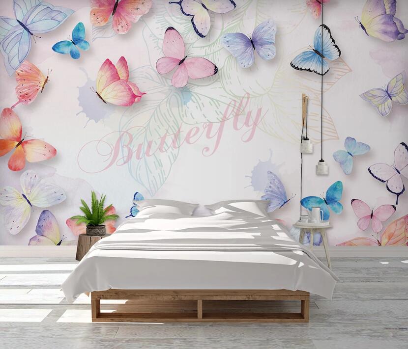 3D Colorful Butterfly Arrangement 971 Wall Murals