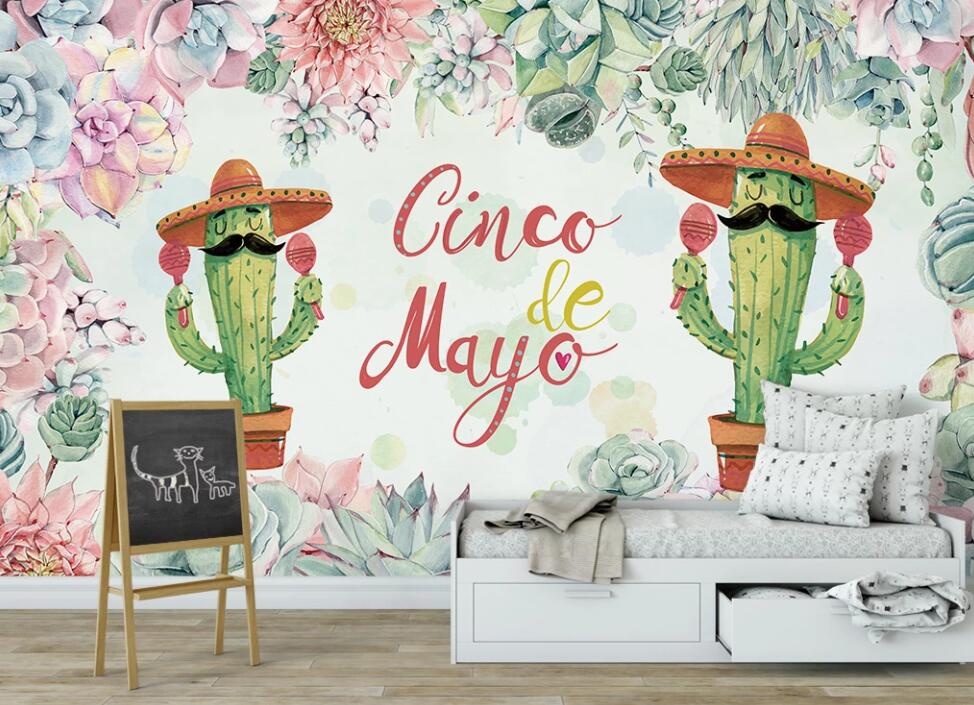 3D Gentleman Cactus 963 Wall Murals