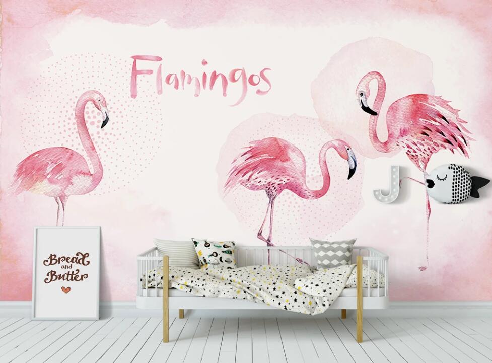 3D Three Pink Flamingos 952 Wall Murals