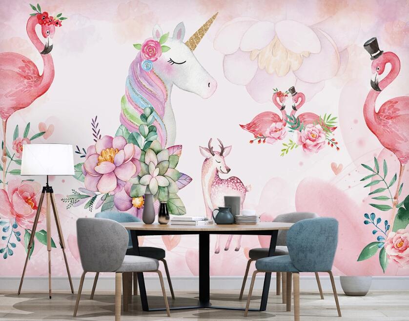 3D Pink Love World 946 Wall Murals
