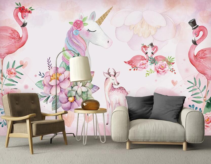 3D Pink Love World 946 Wall Murals