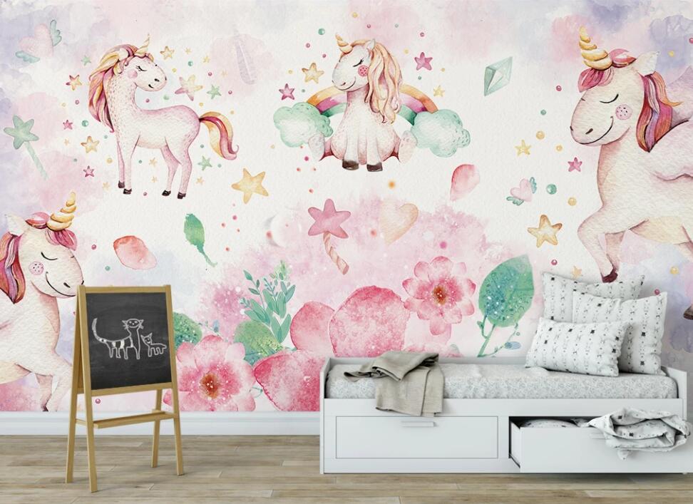 3D Happy Ponies 923 Wall Murals