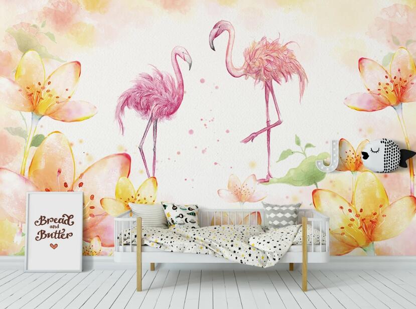 3D Dancing Flamingos 920 Wall Murals
