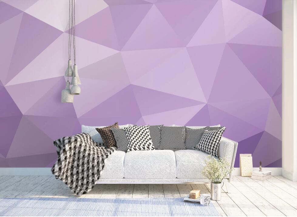 3D Purple Geometry 910 Wall Murals