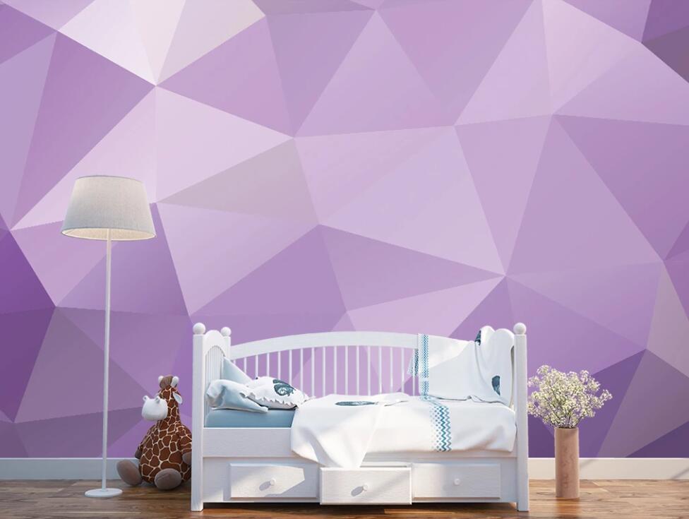 3D Purple Geometry 910 Wall Murals