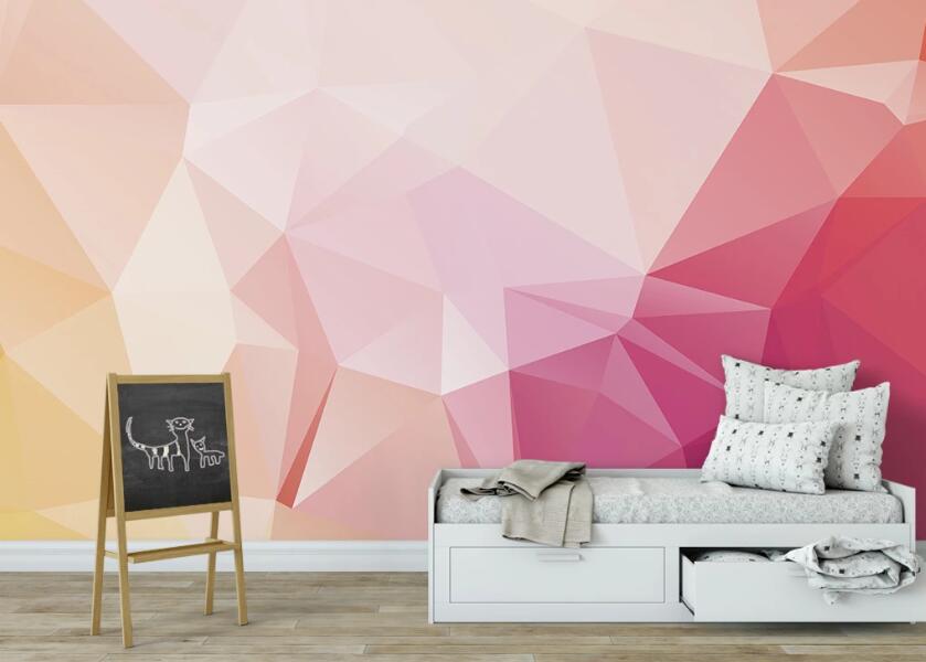 3D Pink Three-dimensional Shape 892 Wall Murals