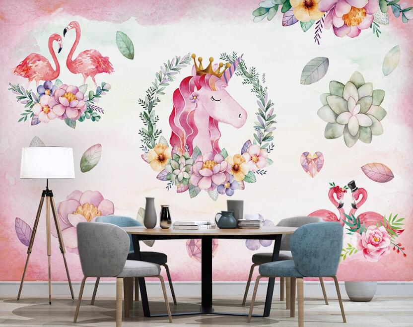 3D A Pink Horse 892 Wall Murals
