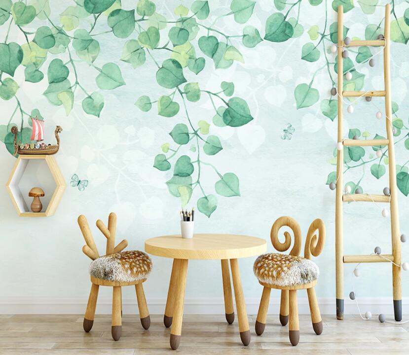 3D Little Green Leaves 1147 Wall Murals