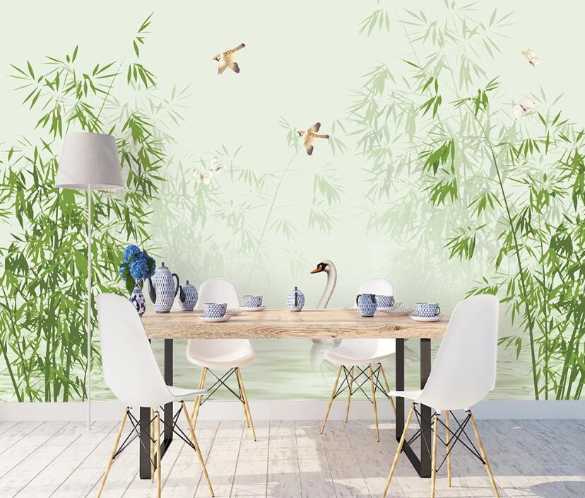 3D Green Bamboo Forest 1140 Wall Murals