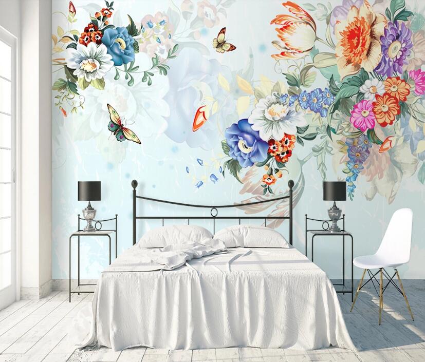 3D Flower Clusters 1105 Wall Murals