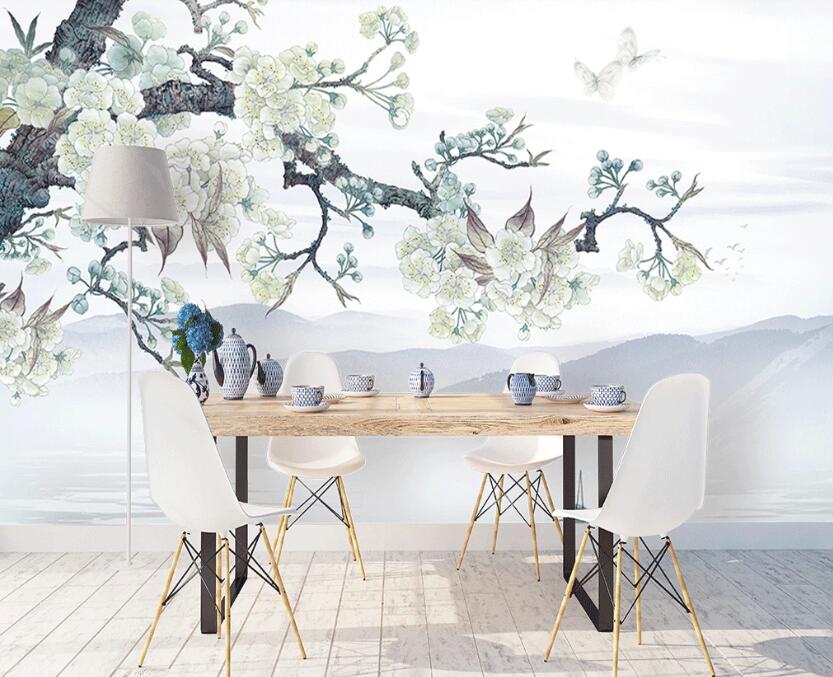 3D Branch Flower Cluster 915 Wall Murals