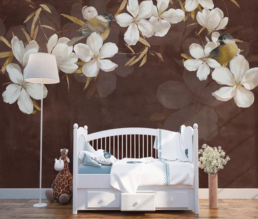 3D Pure White Flowers 899 Wall Murals