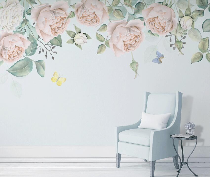 3D Two Butterflies 891 Wall Murals