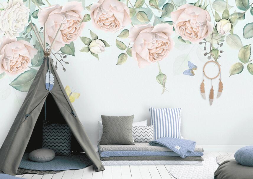 3D Two Butterflies 891 Wall Murals