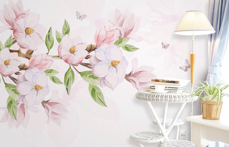 3D Pink And Vibrant Flowers 885 Wall Murals