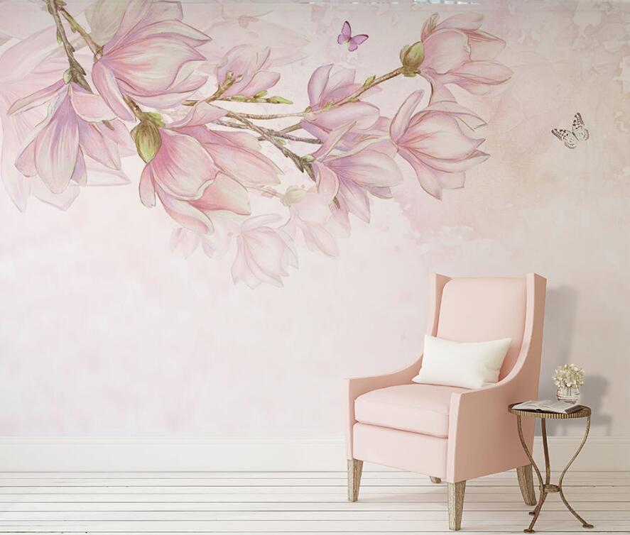 3D Pink Flowers 876 Wall Murals