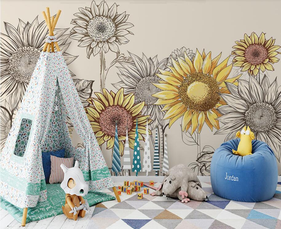 3D Form Sunflower 871 Wall Murals
