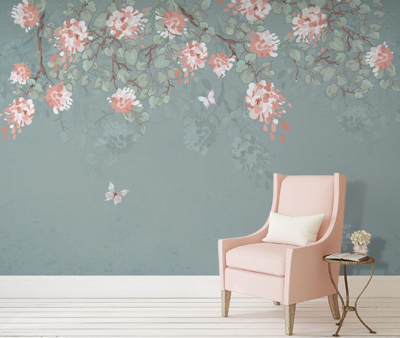 3D Pink Elegant Flowers 867 Wall Murals