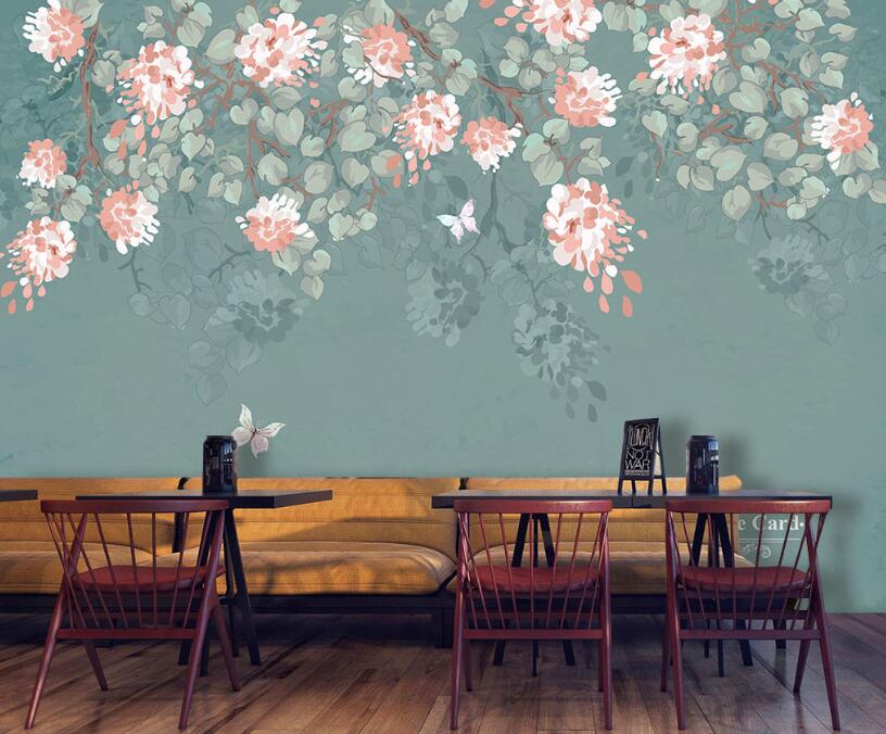 3D Pink Elegant Flowers 867 Wall Murals