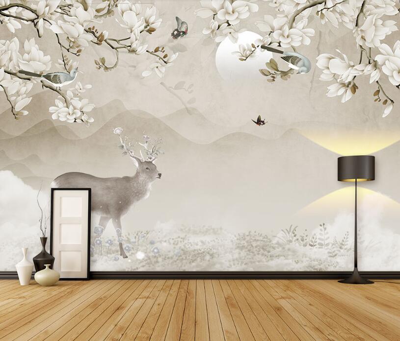 3D Melancholy Deer 860 Wall Murals