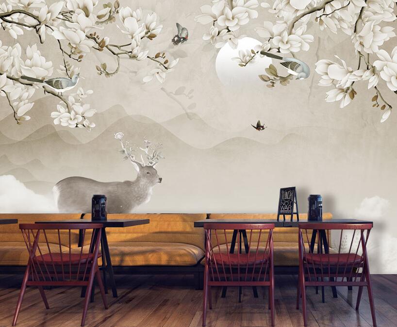 3D Melancholy Deer 860 Wall Murals