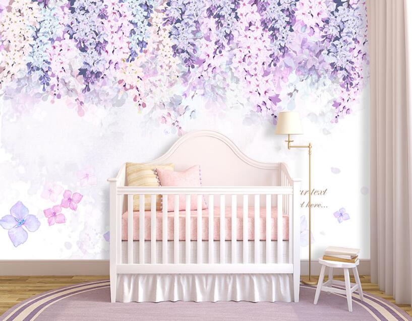 3D Purple Flower Bunch 858 Wall Murals