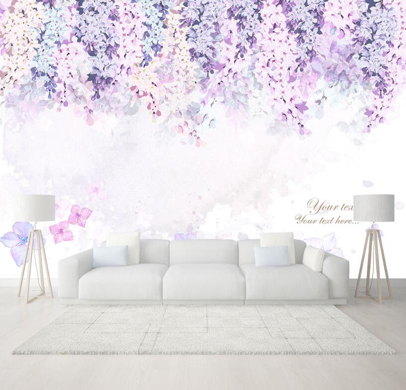 3D Purple Flower Bunch 858 Wall Murals