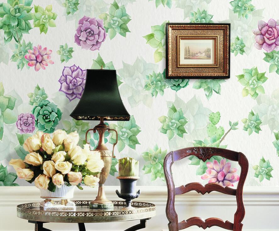 3D Three-color Flowers 050 Wall Murals