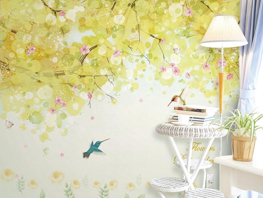3D Yellow Flower 045 Wall Murals