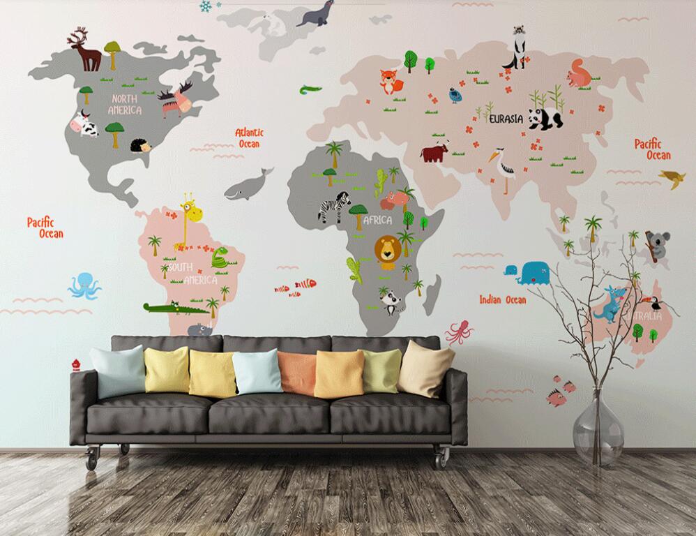 3D World Map 044 Wall Murals