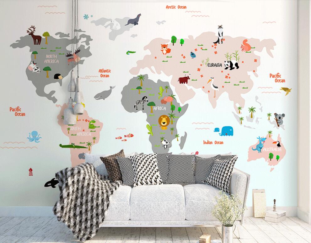 3D World Map 044 Wall Murals