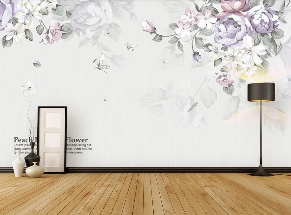 3D Light Ink Flowers 039 Wall Murals