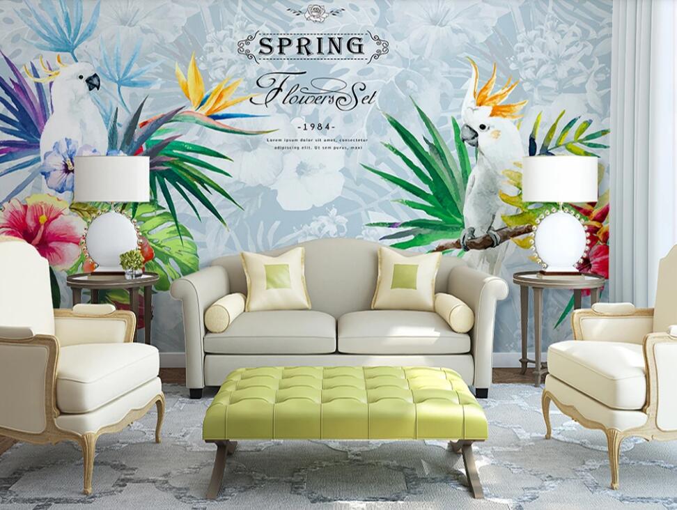 3D White Bird 038 Wall Murals