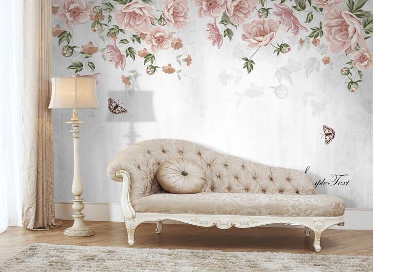 3D Pink Flowers 032 Wall Murals
